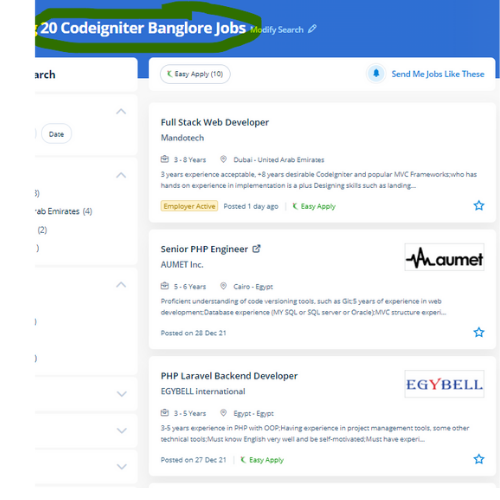 Codeigniter internship jobs in Essen