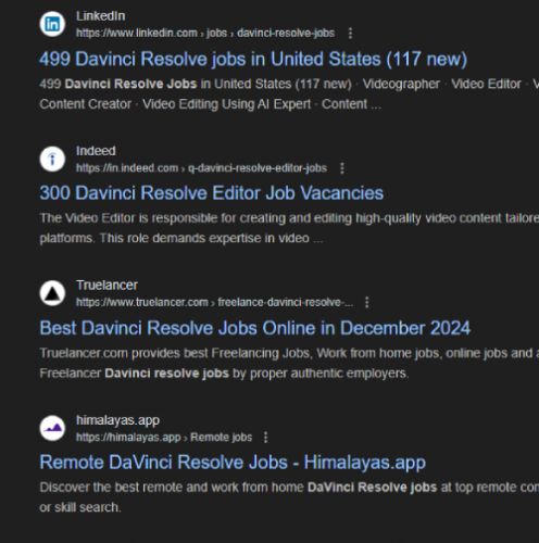 Davinci Resolve internship jobs in Bremen
