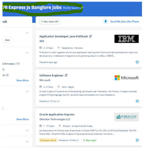 Express JS internship jobs in Hanover