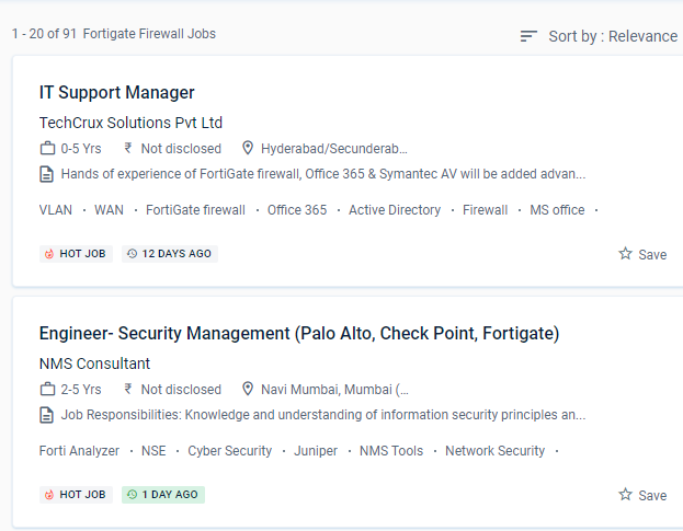 Fortinet Firewall internship jobs in Dusseldorf