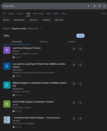 Framer internship jobs in Dresden