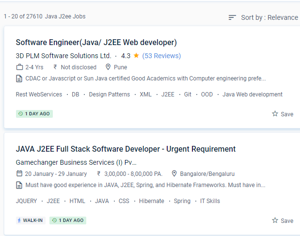 Java J2EE internship jobs in Berlin