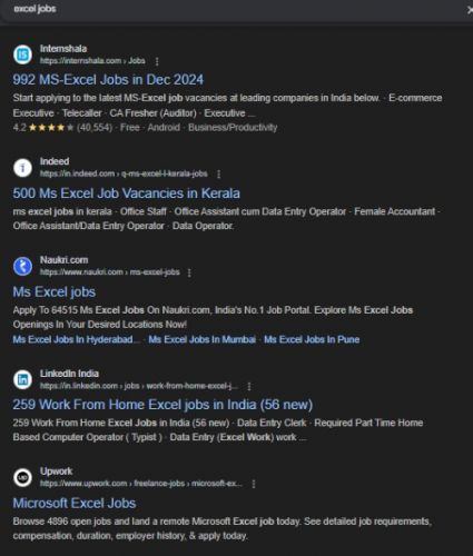 Microsoft Excel internship jobs in Bremen