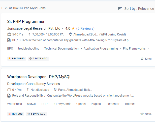 Php/MySQL internship jobs in Karlsruhe