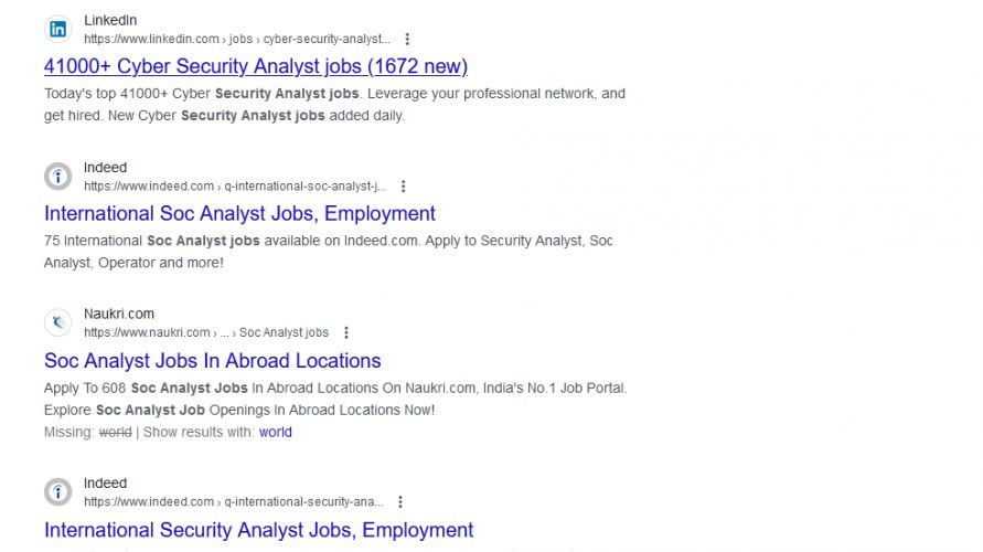 SOC Analyst internship jobs in Hamburg